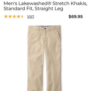 LLBean Mens Lakewashed Khaki Pants